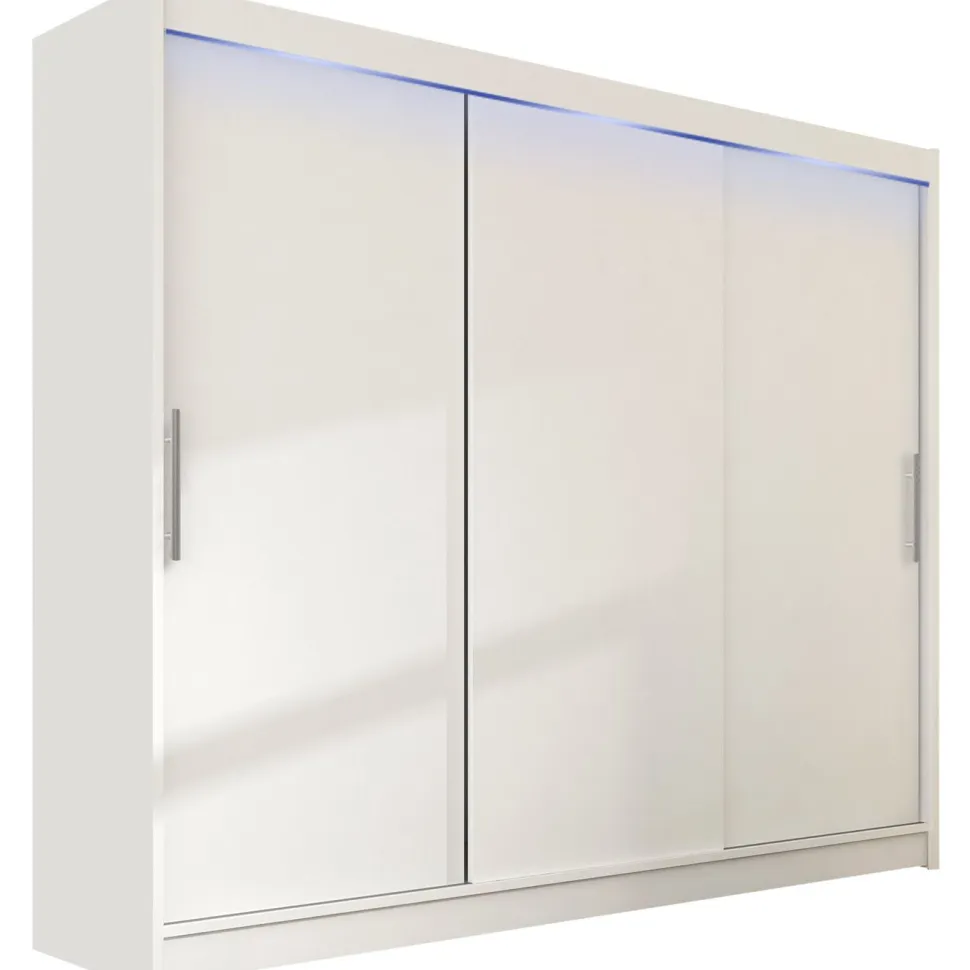 Liukuovivaatekaappi Nomla ASTON / DASTO II, LED-valaistuksella, 250x215cm, musta