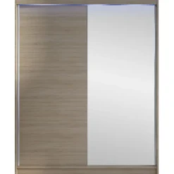 Liukuovivaatekaappi Nomla CAMINO I, LED-valaistuksella, peilillä, 150x200cm