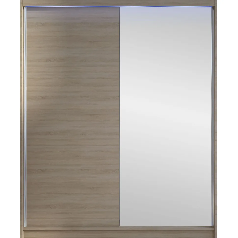Liukuovivaatekaappi Nomla CAMINO I, LED-valaistuksella, peilillä, 150x200cm