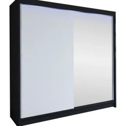 Liukuovivaatekaappi Nomla TALIN I, LED-valaistuksella, peilillä, 180x215cm