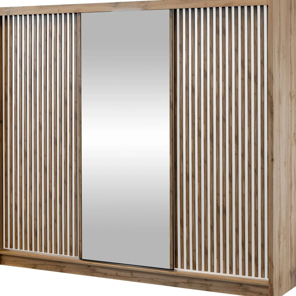 Liukuovivaatekkaappi Nomla LONDON 250 L, 250x215cm, ruskea