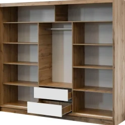 Liukuovivaatekkaappi Nomla LONDON 250 L, 250x215cm, ruskea