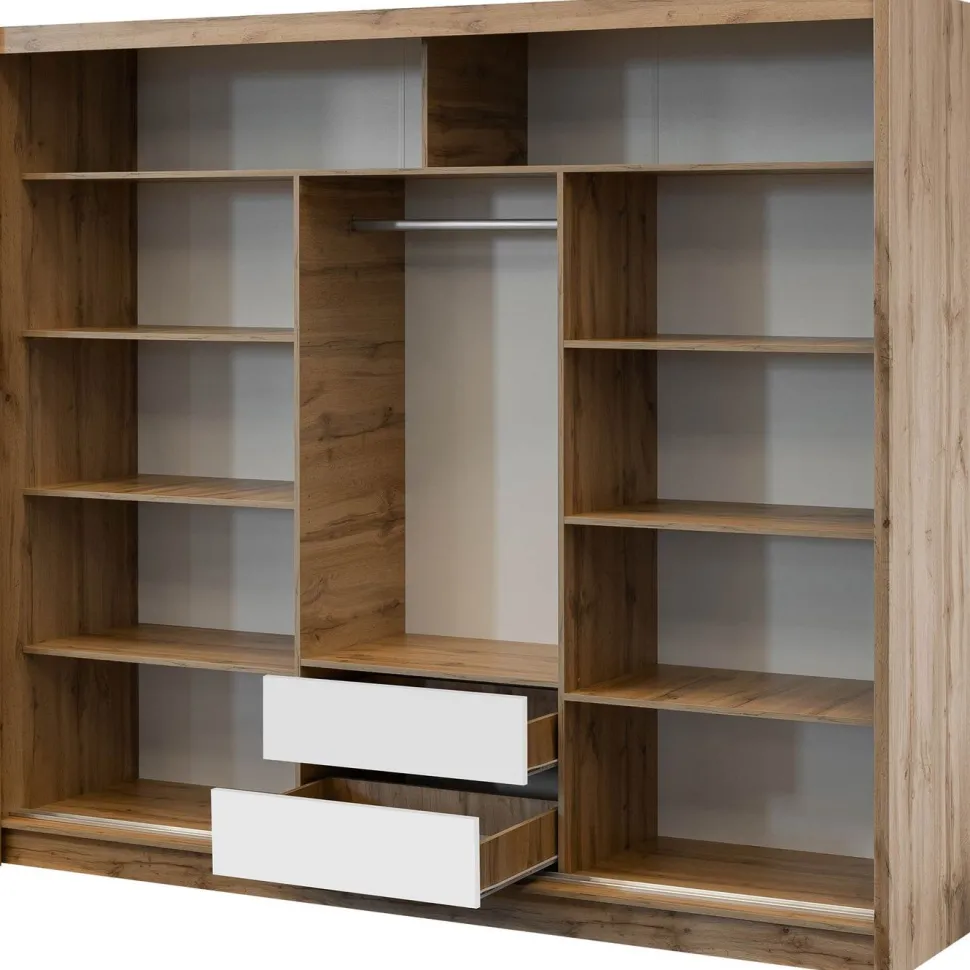 Liukuovivaatekkaappi Nomla LONDON 250 L, 250x215cm, ruskea