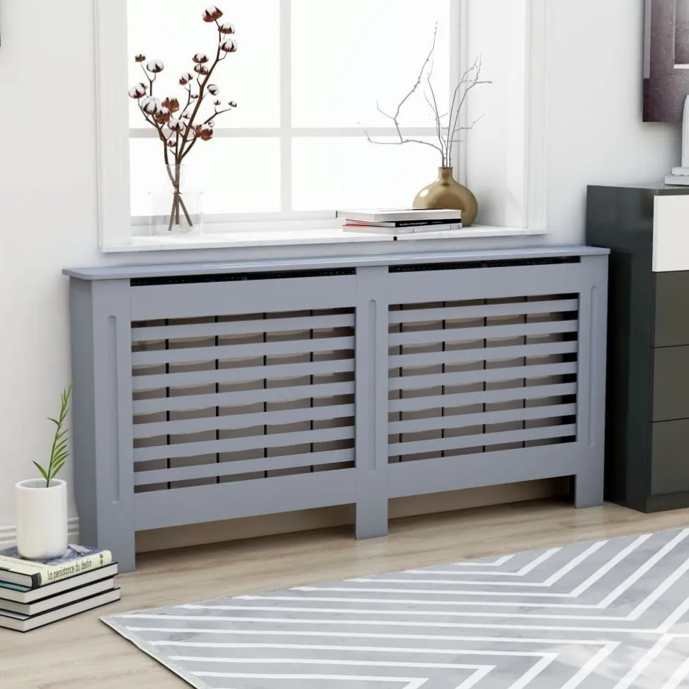Lämpöpatterin suoja antrasiitti 172x19x81cm mdf