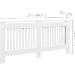 Lämpöpatterin suoja MDF 172 cm valkoinen