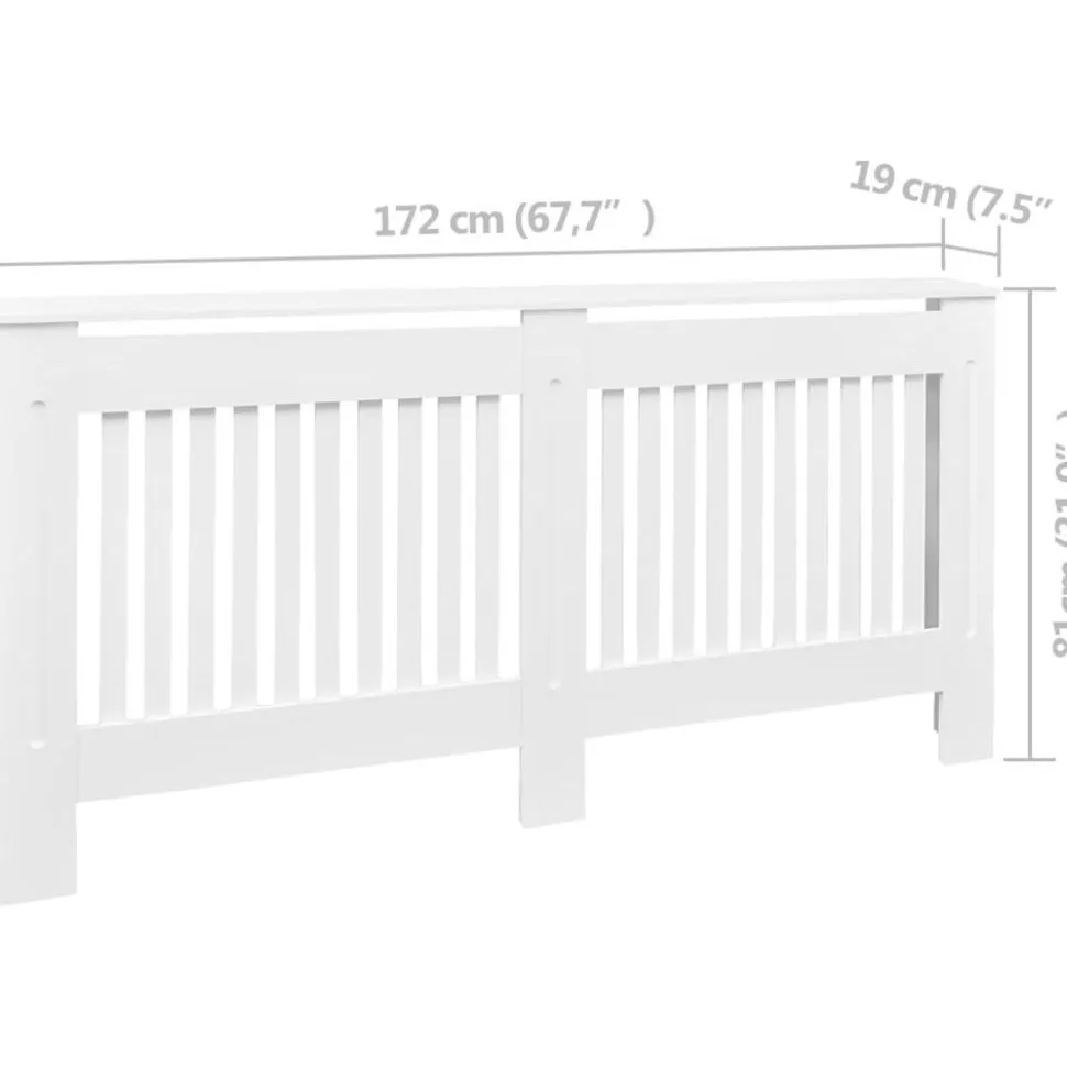 Lämpöpatterin suoja MDF 172 cm valkoinen