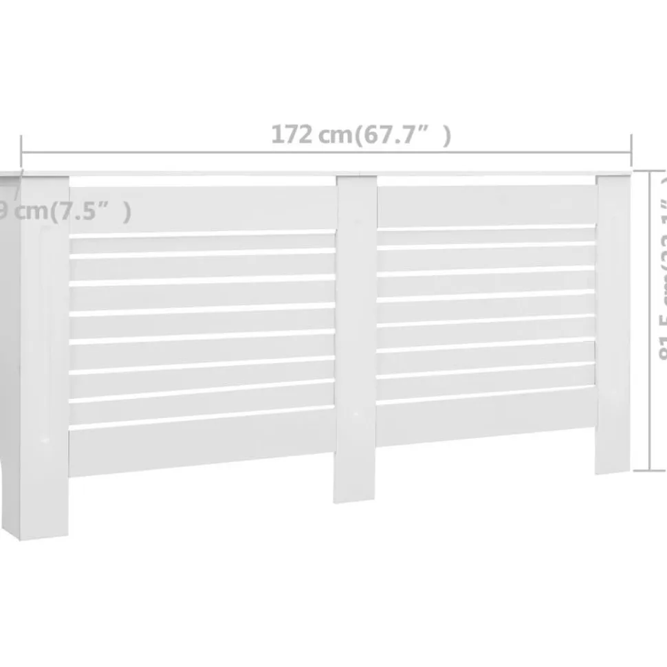Lämpöpatterin suoja MDF 172x19x81.5 cm valkoinen