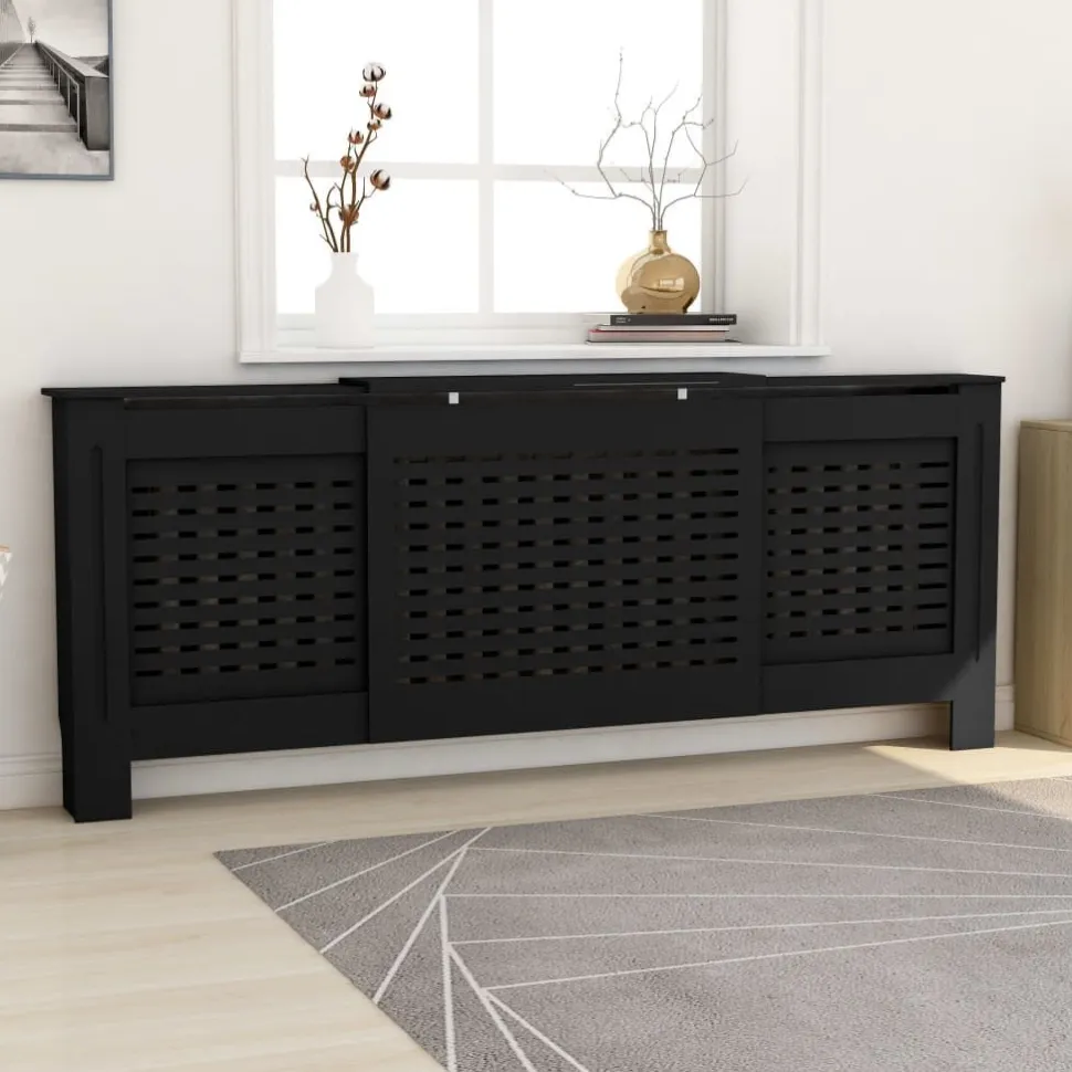 Lämpöpatterin suoja musta mdf 205 cm