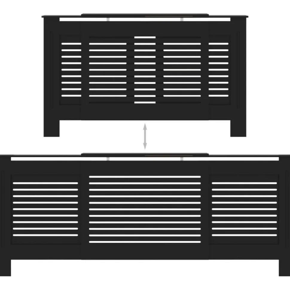 Lämpöpatterin suoja musta mdf 205 cm