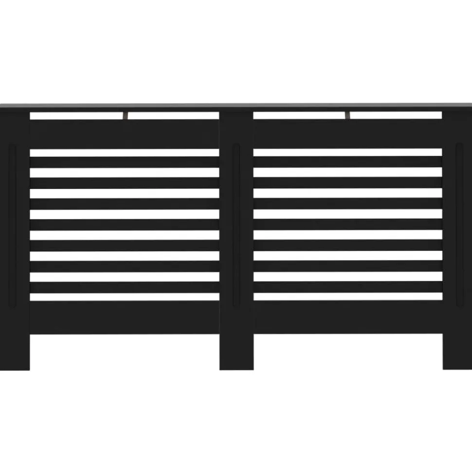 Lämpöpatterin suoja musta 152x19x81cm mdf