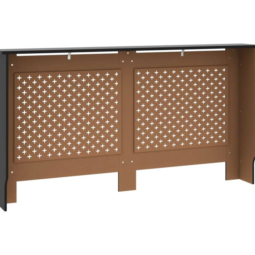 Lämpöpatterin suoja musta 152x19x81 cm mdf