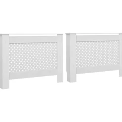 Lämpöpatterin suojat 2 kpl valkoinen 112x19x81,5cm mdf