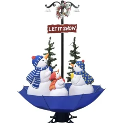 Lunta satava joulukuusi sateenvarjopohjalla, sininen, 170cm, PVC