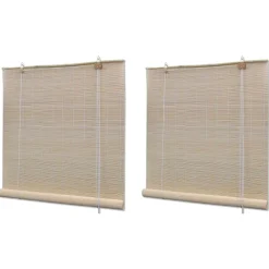 Luonnolliset bambu rullaverhot 2 kpl 120x160 cm