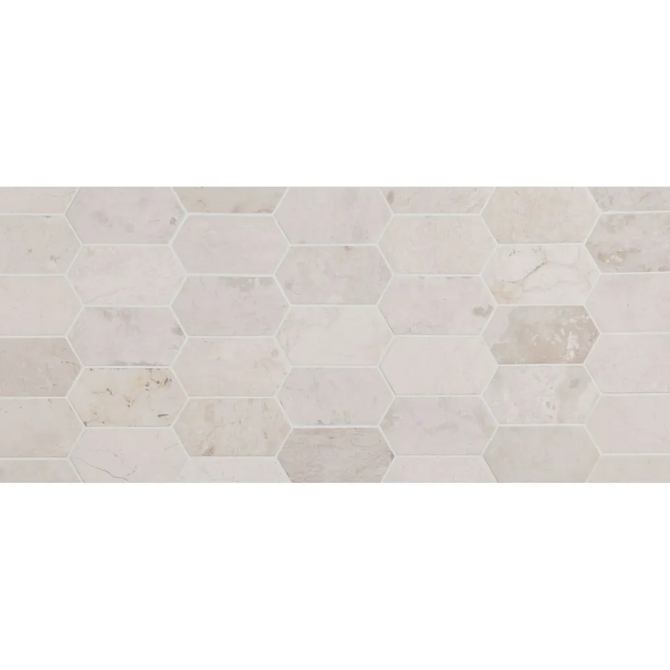 Luonnonkivilaatta Qualitystone Picket White Marble, 100x200mm