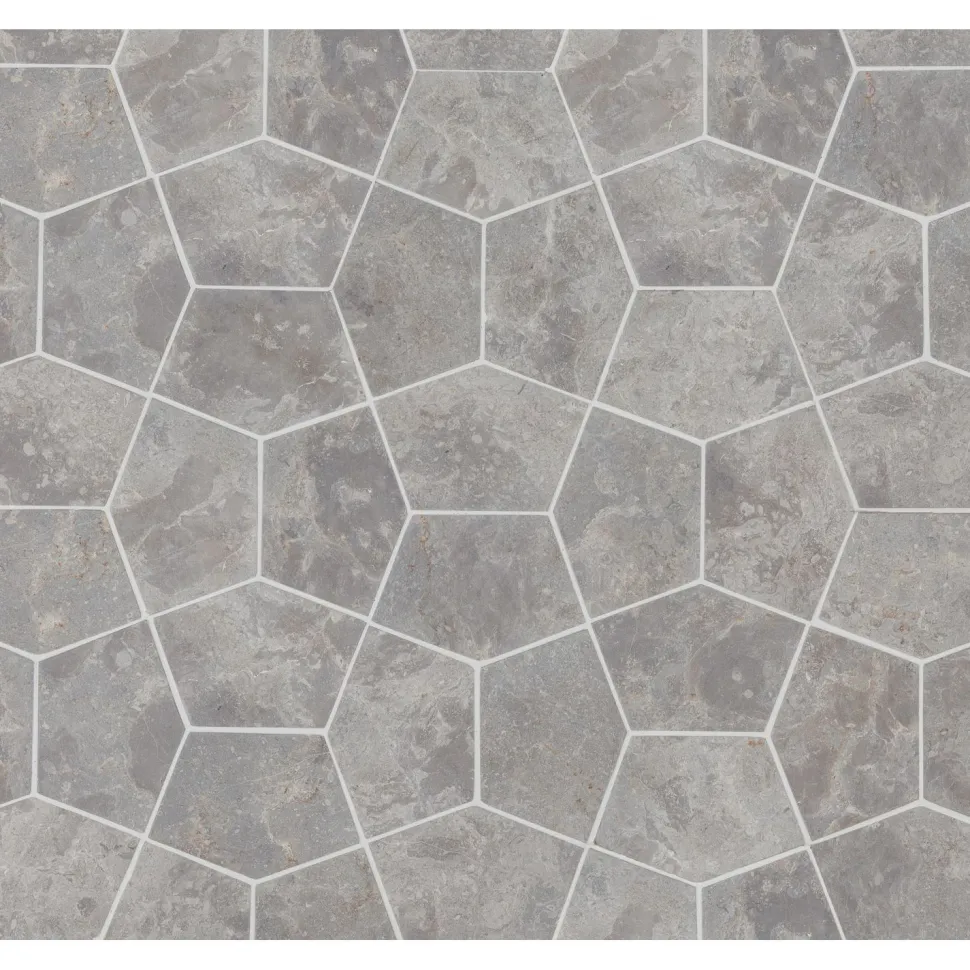 Luonnonkivilaatta Qualitystone Pentagon Light Grey, 150x100mm