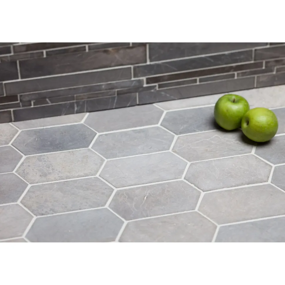 Luonnonkivilaatta Qualitystone Picket Light Grey Marble, 100x200mm