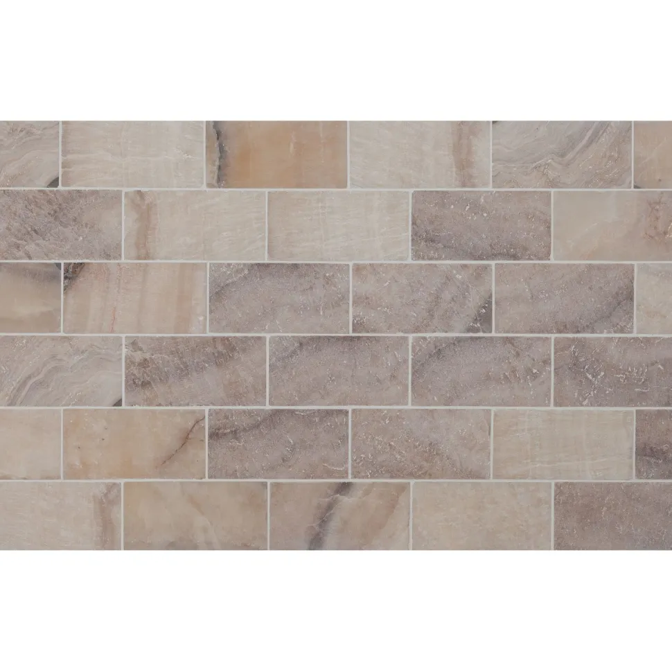 Luonnonkivilaatta Qualitystone Onyx Marble Tile, 100x200mm