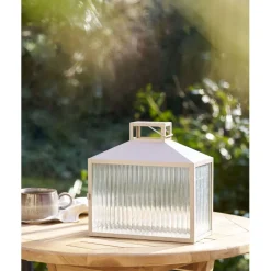 Lyhty House Nordic Lucca, metalli/lasi, beige/harmaa