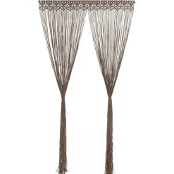 Macrame verho harmaanruskea puuvilla 140x240 cm