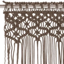 Macrame verho harmaanruskea puuvilla 140x240 cm
