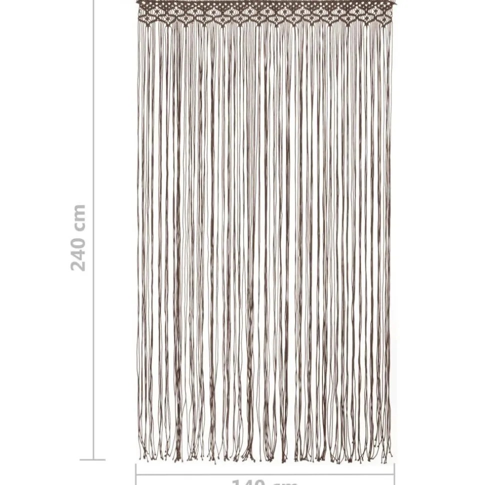 Macrame verho harmaanruskea puuvilla 140x240 cm