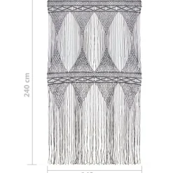 Macrame verho puuvilla antrasiitti 140x240cm