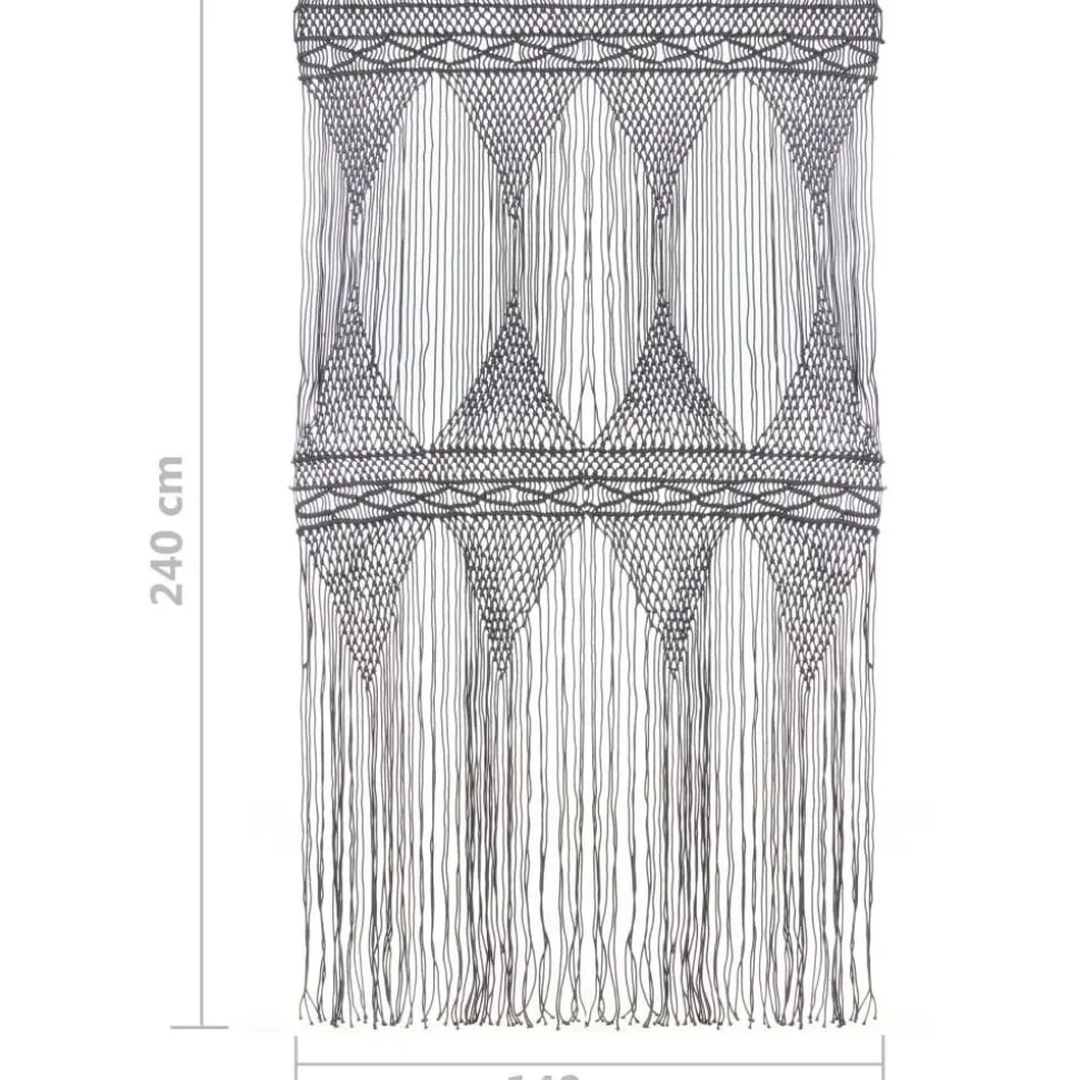Macrame verho puuvilla antrasiitti 140x240cm