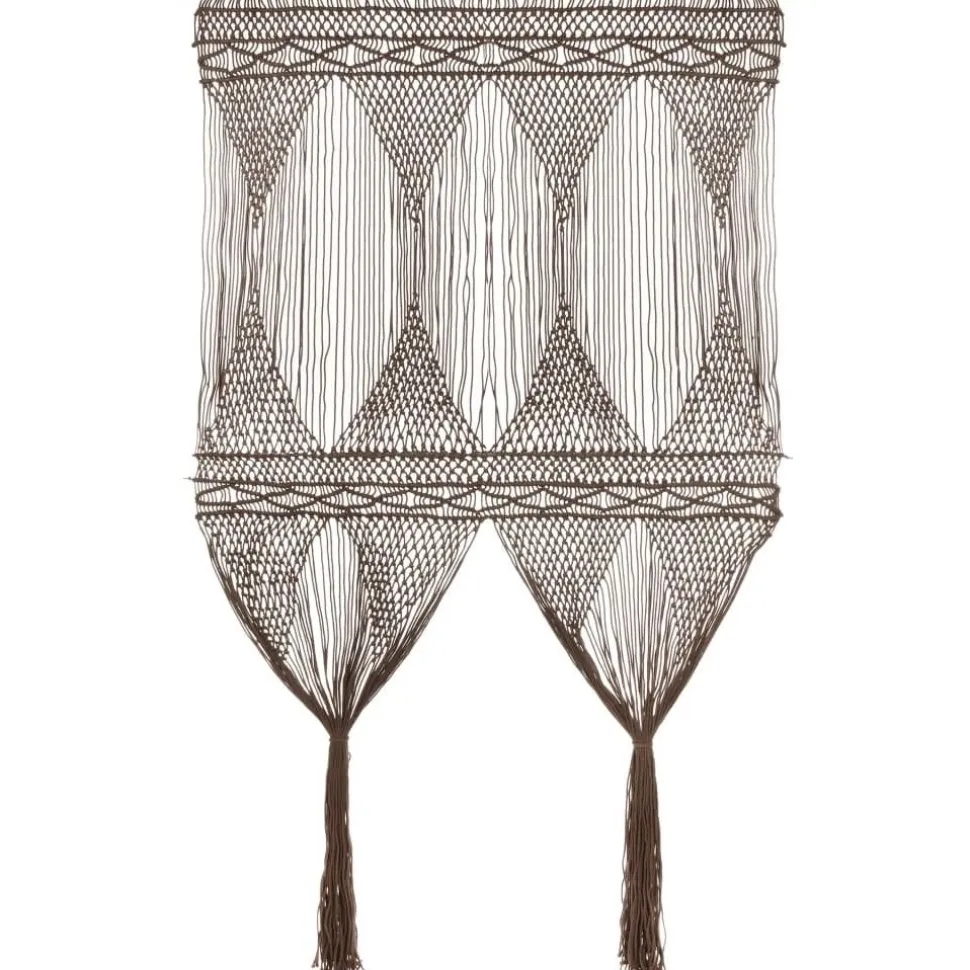 Macrame verho puuvilla harmaanruskea 140x240 cm