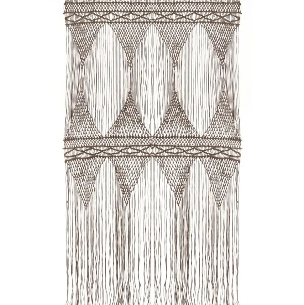 Macrame verho puuvilla harmaanruskea 140x240 cm