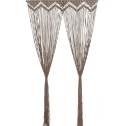 Macrame verho puuvilla harmaanruskea 140x240cm
