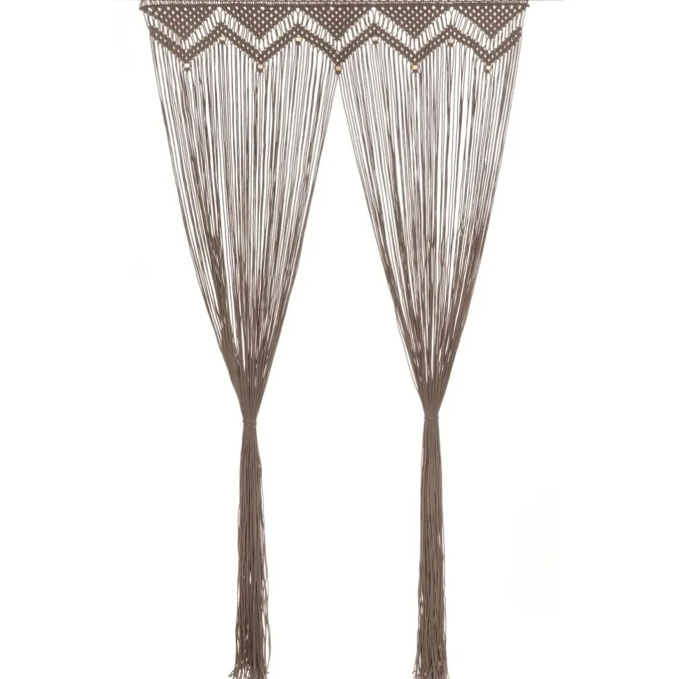 Macrame verho puuvilla harmaanruskea 140x240cm