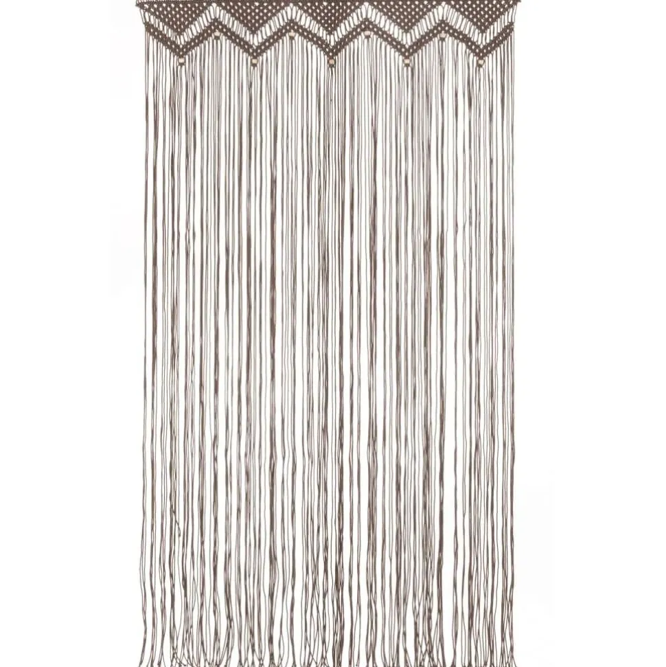 Macrame verho puuvilla harmaanruskea 140x240cm