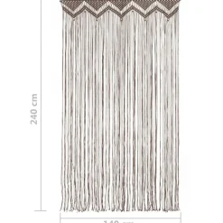 Macrame verho puuvilla harmaanruskea 140x240cm