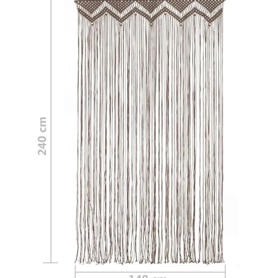 Macrame verho puuvilla harmaanruskea 140x240cm