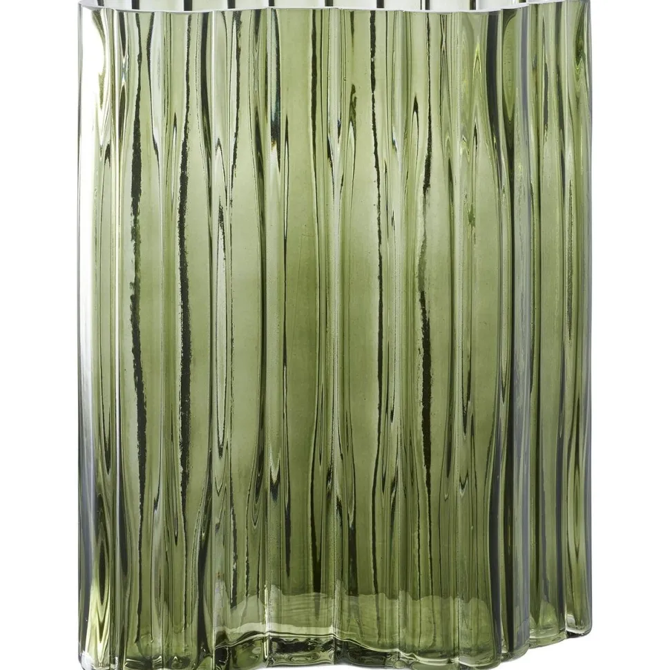 Maljakko House Nordic Vase, 21x12x26.5cm, vihreä lasi