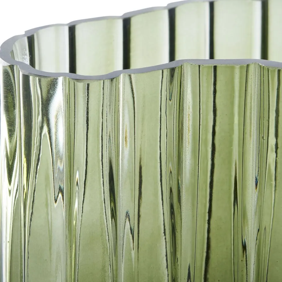 Maljakko House Nordic Vase, 21x12x26.5cm, vihreä lasi