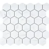 Marmorimosaiikki Pukkila Carrara Hexagon, 5x6cm, 6-kulmainen, matta, lasitettu