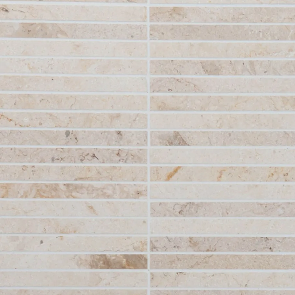 Marmorimosaiikki Qualitystone Crema Light, kiiltävä, verkolla, 305 x 305/15 x 151 mm