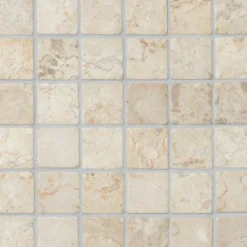 Marmorimosaiikki Qualitystone Square White, verkolla, 50 x 50 mm