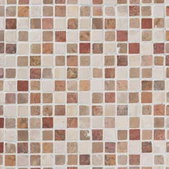 Marmorimosaiikki Qualitystone Square Terra-Mustard-White, verkolla, 20 x 20 mm