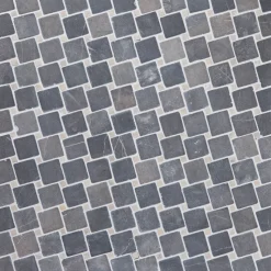 Marmorimosaiikki Qualitystone Diagonal Gray-White, verkolla, 50x50/10x10 mm