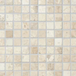 Marmorimosaiikki Qualitystone Square White, verkolla, 30 x 30 mm