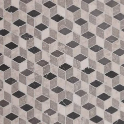 Marmorimosaiikki Qualitystone Dimention Gray-Light Gray-White, verkolla, 300 x 300 mm