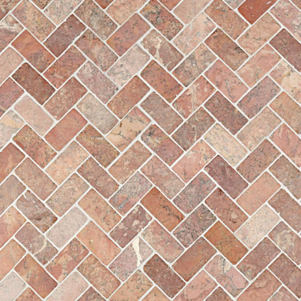 Marmorimosaiikki Qualitystone Herringbone Terra, 30 x 60 mm