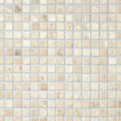 Marmorimosaiikki Qualitystone Square White, verkolla, 20 x 20 mm