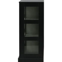 Matala vitriinikaappi liukuovilla Venture Home Lock, 120x40x95cm, musta