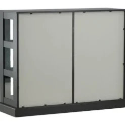 Matala vitriinikaappi liukuovilla Venture Home Lock, 120x40x95cm, musta
