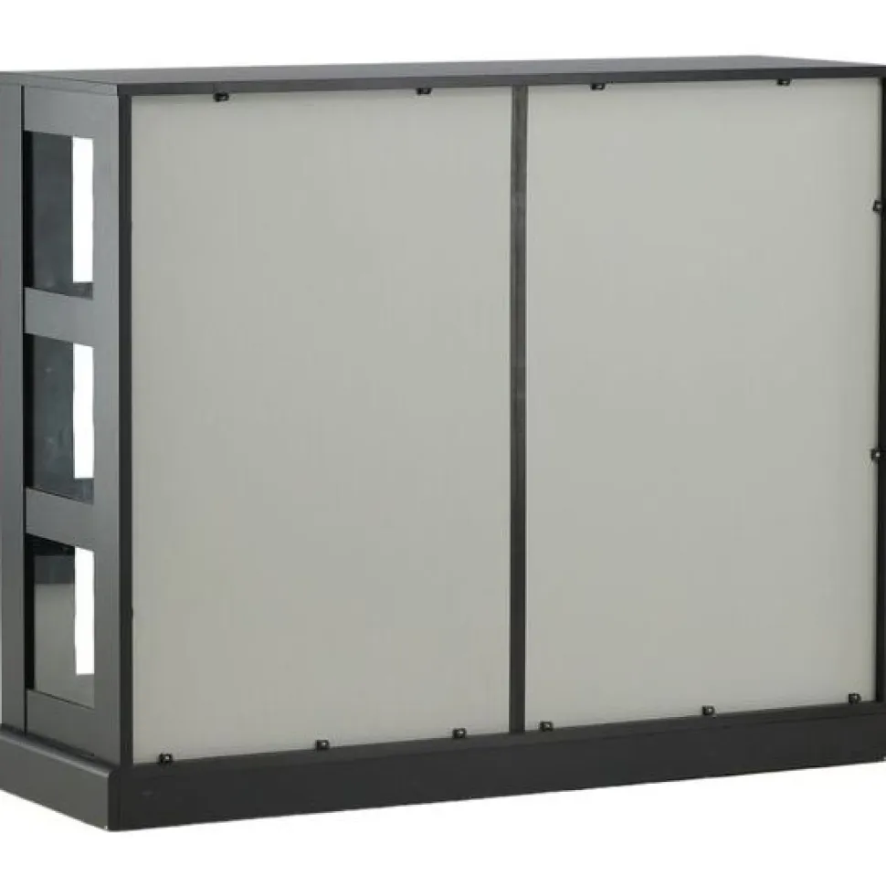 Matala vitriinikaappi liukuovilla Venture Home Lock, 120x40x95cm, musta