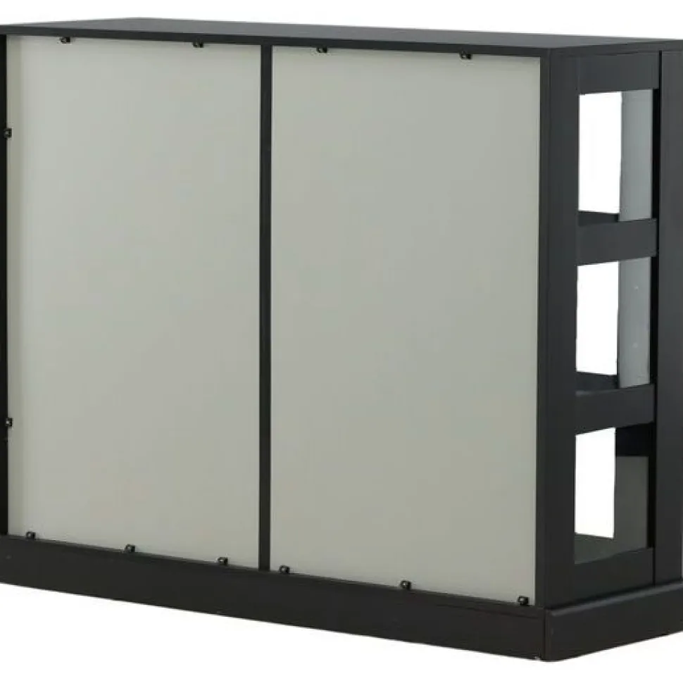 Matala vitriinikaappi liukuovilla Venture Home Lock, 120x40x95cm, musta